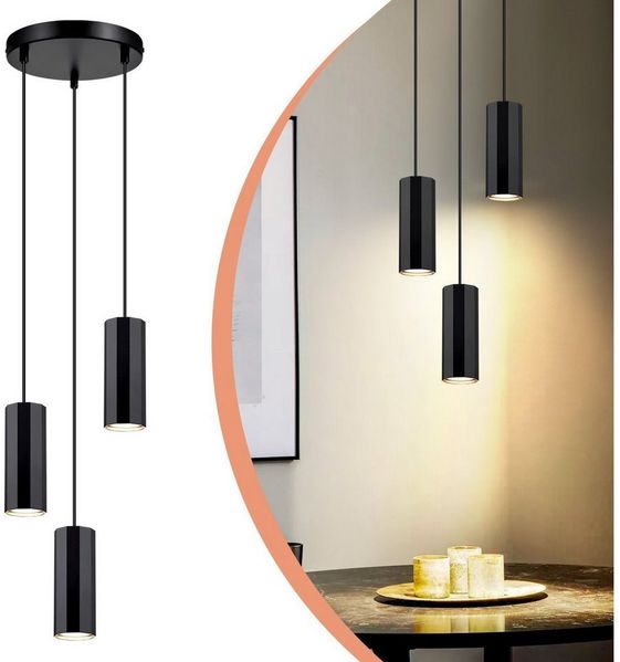 Nettlife Pendelleuchte Hängelampe GU10 Wohnzimmer Pendelleuchte Modern, höhenverstellbar, LED wechselbar, Wohnzimmer Küche Schlafzimmer