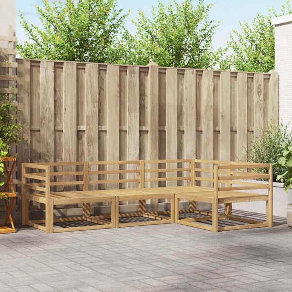 vidaXL Outdoor-Sofagarnitur 4 pcs Weiß 245,5 x 166,5 x 73 cm 3386358