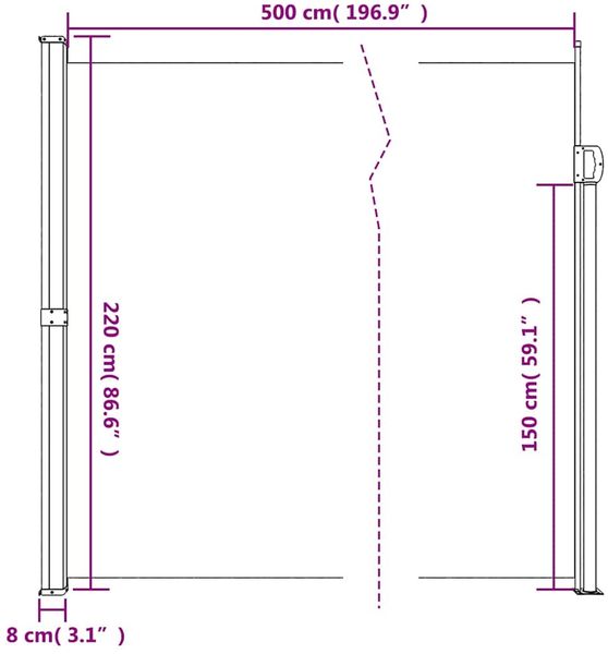 vidaXL Seitenmarkise Ausziehbar Anthrazit 220x500 cm 4004488 Bild 11