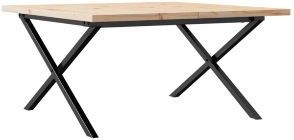 vidaXL Couchtisch X-Gestell 80x80x45,5cm Massivholz Kiefer & Stahl 3282751
