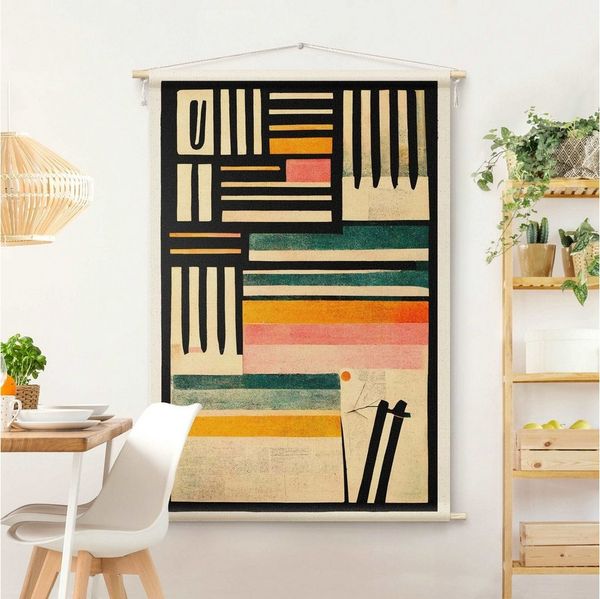 Bilderdepot24 Wandteppich modern Pop Art bunt, rechteckig, Höhe: 2.6 mm, großes Wandbild aus Natur-Baumwolle Wandbehang Stoffbild Tuch Wollseil