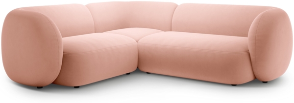 Micadoni Ecksofa Kate 4-Sitzer Links Samt Rosa