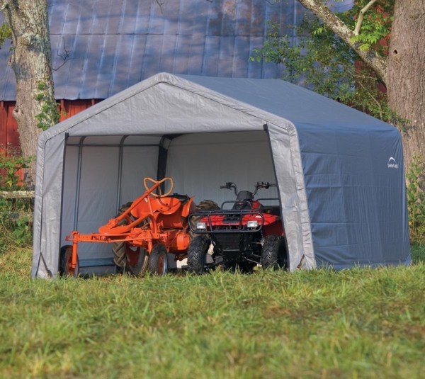 ShelterLogic Folien Weidezelt Zeltgarage | Grau |