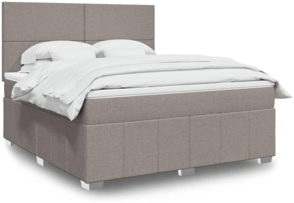 vidaXL Boxspringbett mit Matratze Taupe 180x200 cm Stoff 3294044