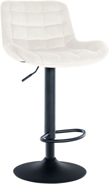 CLP Barhocker Tover 360° drehbar und in der Höhe verstellbar,creme Samt