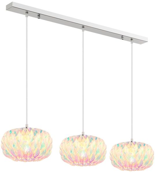 Pendelleuchte JUANA, 3-flammig, E27, höhenverstellbar, Chrom, L 95 cm