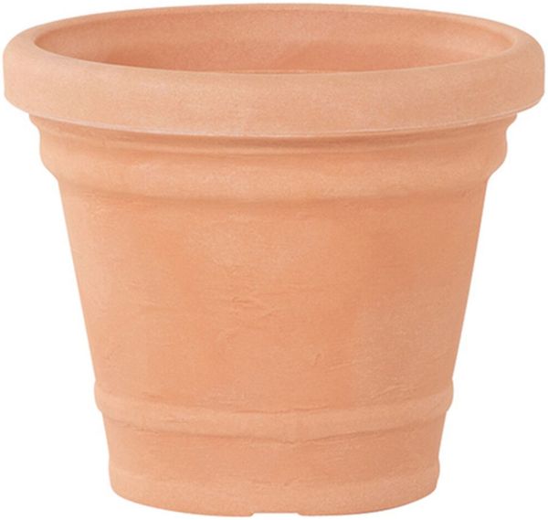 Pflanzgefäß AMALIA terra Ø 35x28,5 cm aus robustem Kunststoff in klassischer Terracotta-Optik – leicht, wetterfest, UV-beständig und ideal für Innen- und Außenbereiche