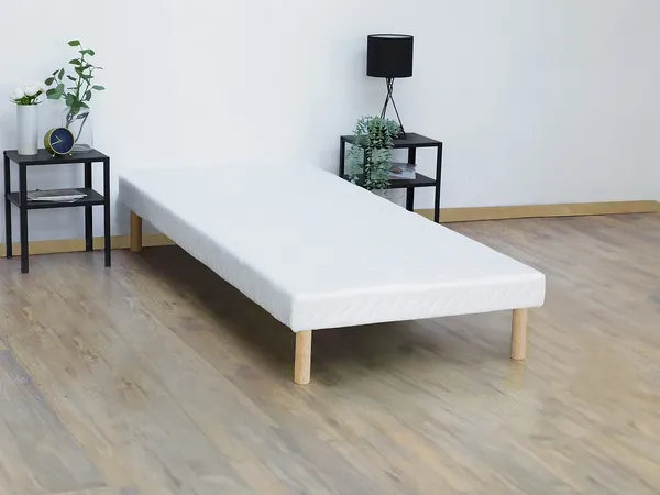Vente-unique - ASTHENIS Lattenrost und Bettrahmen Stoff Weiß - B 90 cm x H 31 cm x L 200 cm