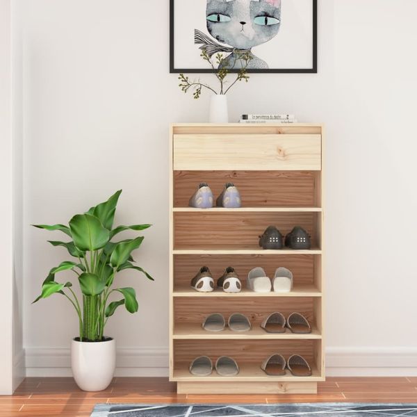 vidaXL Schuhregal 60x34x105 cm Massivholz Kiefer 813550