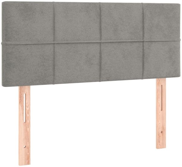vidaXL Boxspringbett mit Matratze & LED Hellgrau 120x200 cm Samt, Härtegrad: H2 [3134393] Bild 7