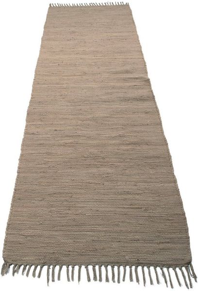 carpetfine Teppich Kelim Chindi uni, auch als Läufer, rechteckig, Höhe: 5 mm, Wendeteppich, reine Baumwolle, handgewebt, Uni-Farben, mit Fransen