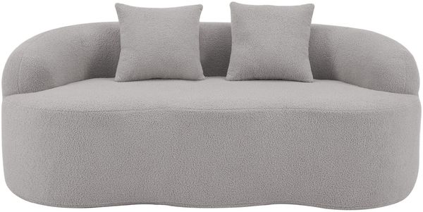Geschwungenes Zweisitzer-Sofa mit Kissen, hellgrau, 170x89x70 cm, ohne Montage Bild 6