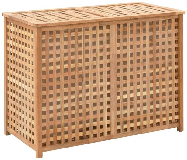 vidaXL Wäschekorb 87,5x46x67 cm Massivholz Walnussholz 247604