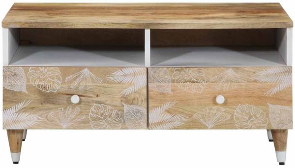 Couchtisch, Sofatisch 80x54x40 cm Massivholz Mango