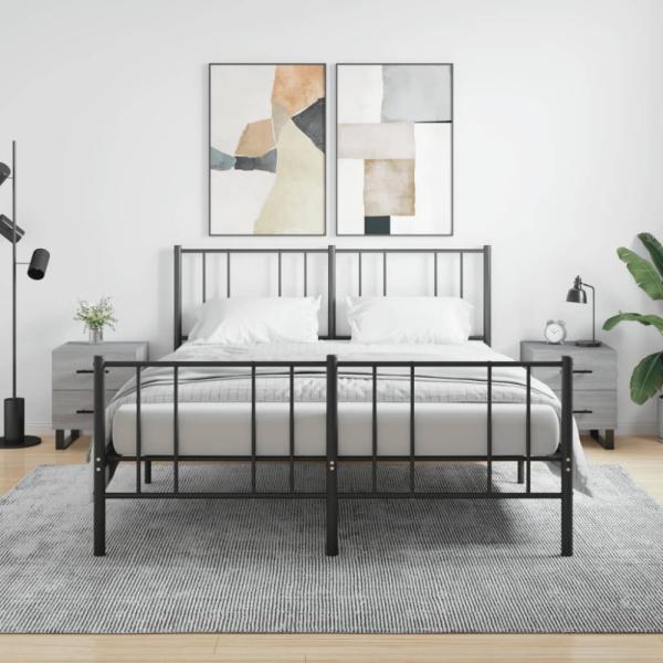 vidaXL Nachttische 2 Stk. Grau Sonoma 40x35x47,5 cm Holzwerkstoff 827369