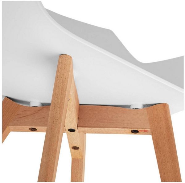Fromm&Starck Esszimmerstuhl Stuhl 2er Set Lehnstuhl Küchenstuhl Holzbeine bis 150 kg Designstuhl, Weiß