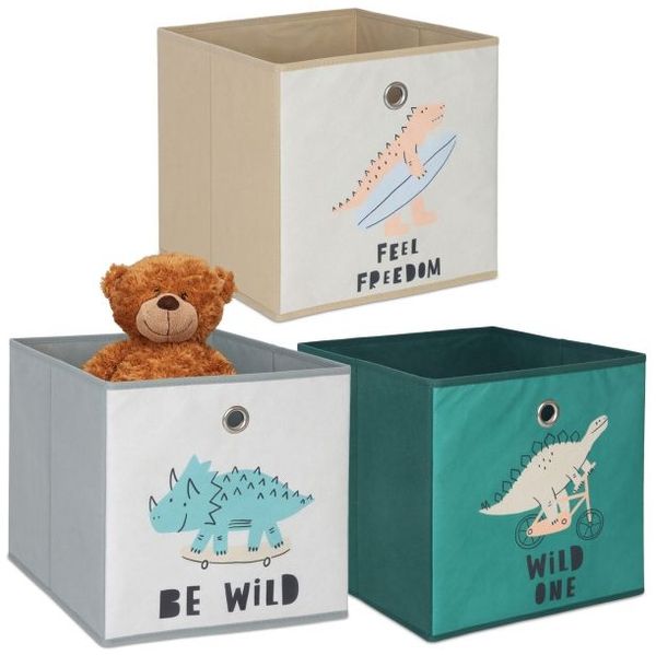 Relaxdays Kinder Aufbewahrungsboxen im 3er Set