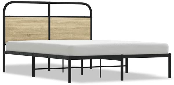 Doppelbett, Bettgestell Modernen ohne Matratze 140x190 cm Sonoma-Eiche Holzwerkstoff d1701e