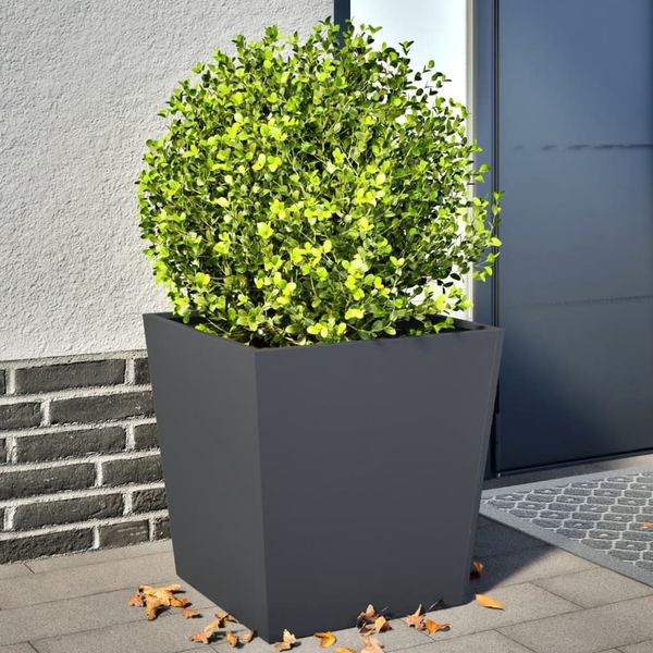 vidaXL Pflanzkübel 2 Stk. Anthrazit 50x50x50 Stahl 851071