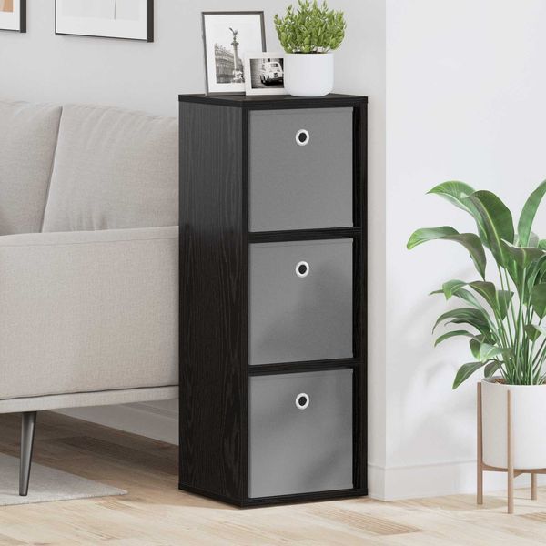 vidaXL Sideboard Schwarz Eichen-Optik 30,5 x 27 x 84,5 cm 8000557