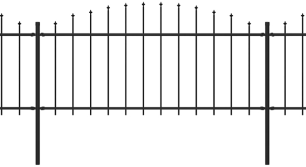 vidaXL Gartenzaun mit Speerspitze Stahl 1781,5 x 75 cm Schwarz 277712