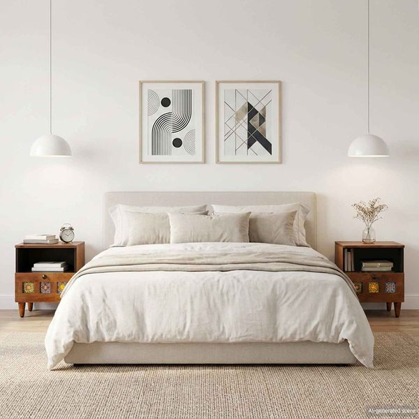 vidaXL Nachttisch 2 pcs Braun 40 x 33 x 46 cm Massivholz Mango 4018231