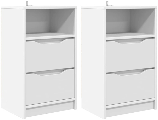 vidaXL Nachttische 2 pcs Weiß 40 x 30 x 467 cm Holzwerkstoff 888908