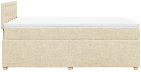 vidaXL Boxspringbett mit Matratze Creme 120x200 cm Stoff 3288966 Bild 7