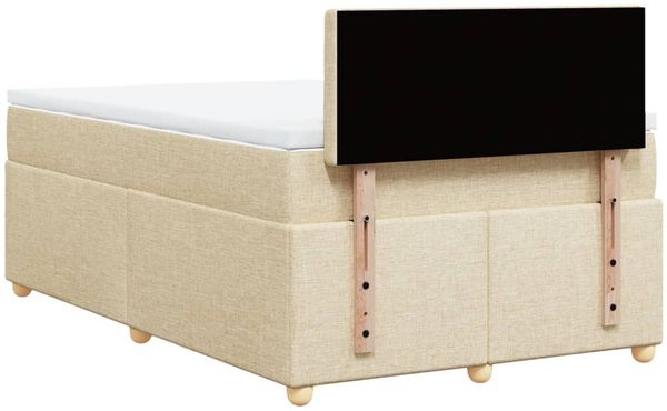 vidaXL Boxspringbett mit Matratze Creme 120x200 cm Stoff 3288966 Bild 8