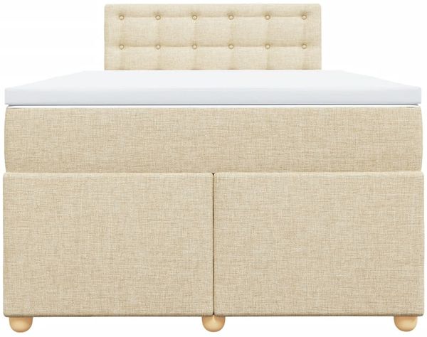 vidaXL Boxspringbett mit Matratze Creme 120x200 cm Stoff 3288966 Bild 6