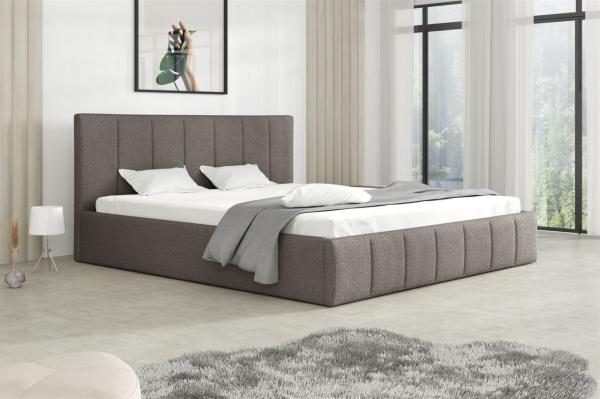 Polsterbett Doppelbett DETROIT 120x200cm Stoff Freya Grau