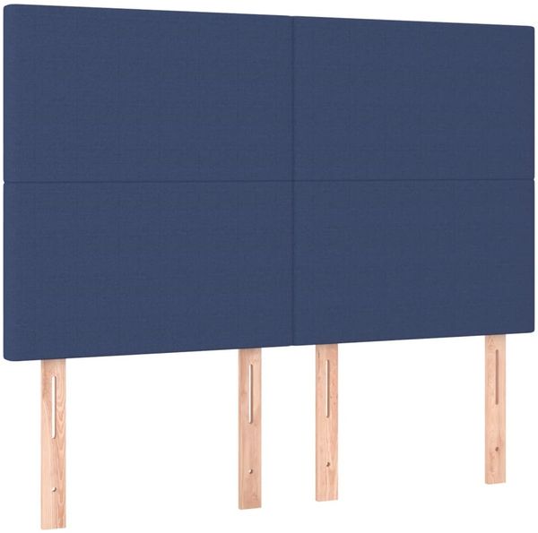vidaXL Boxspringbett mit Matratze Blau 160x200 cm Stoff, Härtegrad: H2 [3127819] Bild 6