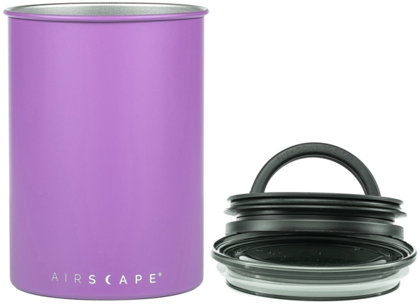 Airscape Edelstahl Kaffeedose Vorratsdose luftdicht 1893ml lavendel matt AS3007