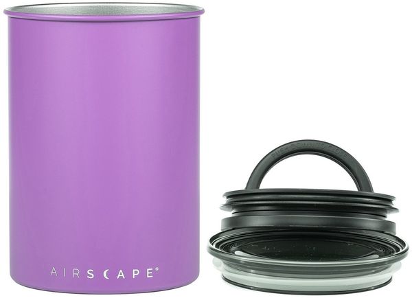 Airscape Edelstahl Kaffeedose Vorratsdose luftdicht 1893ml lavendel matt AS3007