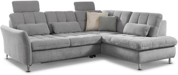 Die PlanBar Ecksofa MP-IN20016 L-Form mit Federkern-Polsterung, wahlweise mit Kopfstützen und Bettfunktion, mit Federkern-Polsterung