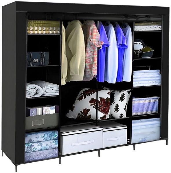 Ruhhy Kleiderschrank Stoffschrank mit Regalen Faltschrank Textilschrank Stoff (Einzelartikel) XXL-Stauraum, mobil, platzsparend, staubgeschützt