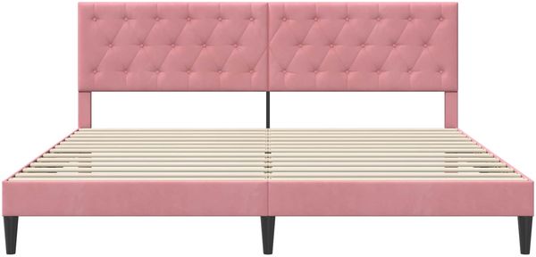 vidaXL Bettrahmen mit Kopfteil Rosa 200 x 200 cm Samt 42027688 Bild 4
