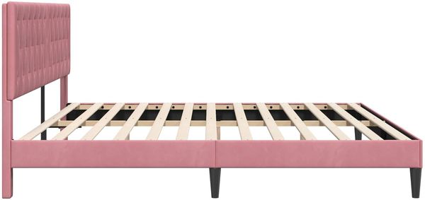 vidaXL Bettrahmen mit Kopfteil Rosa 200 x 200 cm Samt 42027688 Bild 5