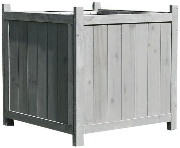 Melko Pflanzkübel Blumenkübel Pflanzkasten Blumentrog Holz 50x50cm Blumenkübel (Stück, Pflanzkübel), Innenbereich mit schwarzer Schutzfolie