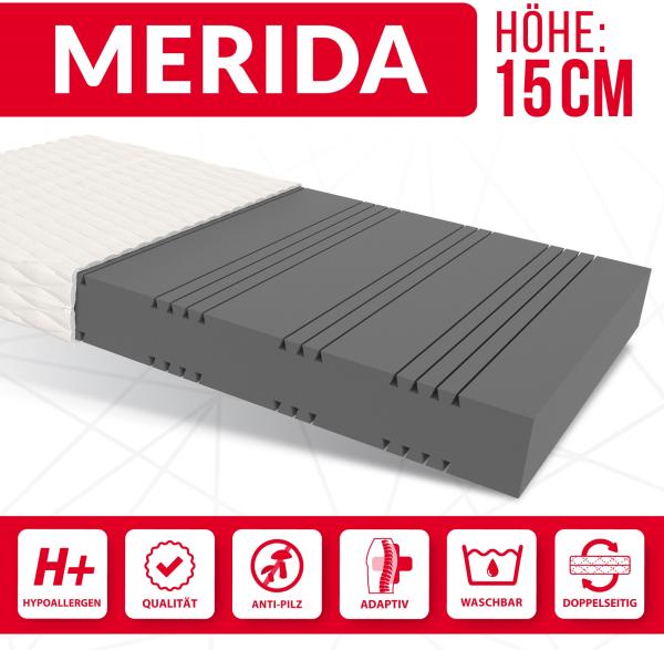 Matratze 140x200 Kaltschaum MERIDA 7 Zonen HR Schaum H2 15 cm JERSEY Bild 3
