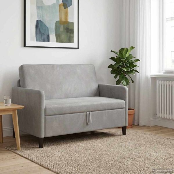 vidaXL Sofa mit Stauraum Hellgrau 122 x 78 x 87 cm Polyester 42036905