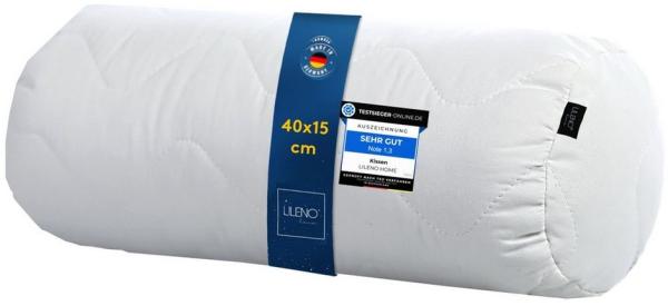 LILENO HOME Kopfkissen - gestepptes Kissen in verschiedenen Größen - Made in Germany, Füllung: 100% Polyester, Rückenschläfer, Seitenschläfer, Bauchschläfer, Spar-Set, 1er Set, Nackenrolle 15x40 cm, allergikergeeignetes Nackenkissen