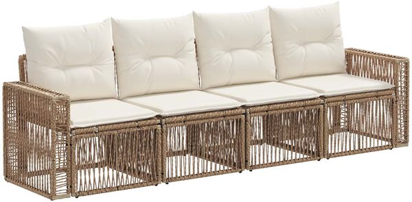 vidaXL Gartensofa-set 4 pcs Beige und Cremeweiß Poly-Rattan 3435048