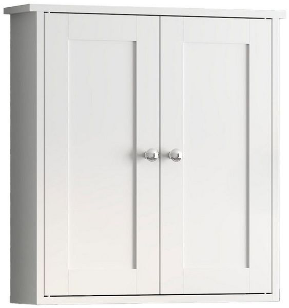 radelldar Hängeschrank Badezimmerschrank mit 2 Türen, feuchtigkeitsbeständig (1-St) Badschrank 56 x 58 x 13 cm