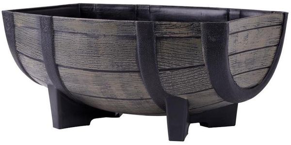 PROREGAL® Blumentopf Blumentopf GDA Holz-effekt 817, 41x29x19cm, Fass