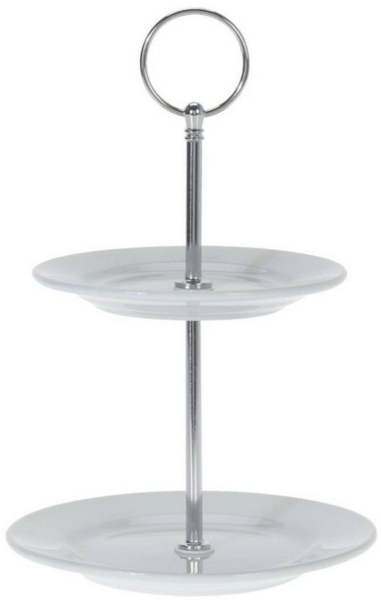 Etagere aus Porzellan, 2-stöckig