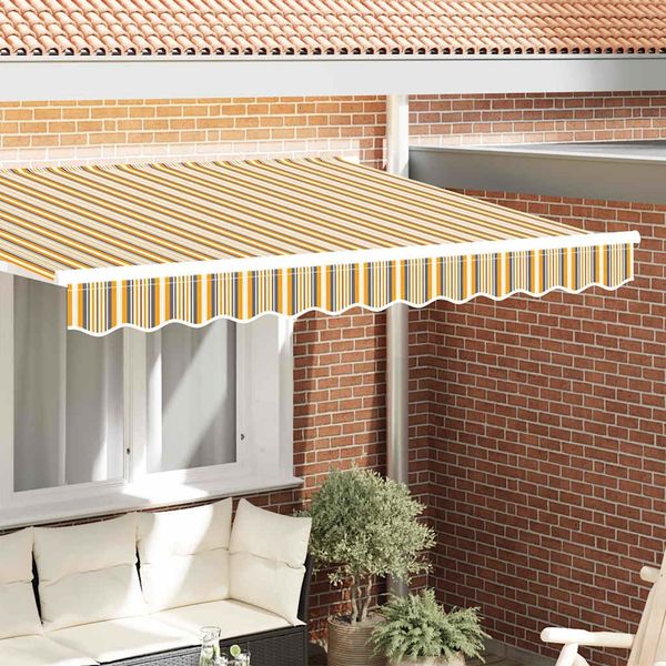 vidaXL Markisenschürzen-Ersatz Gelb und Grau 2,5 m Polyester 42000743