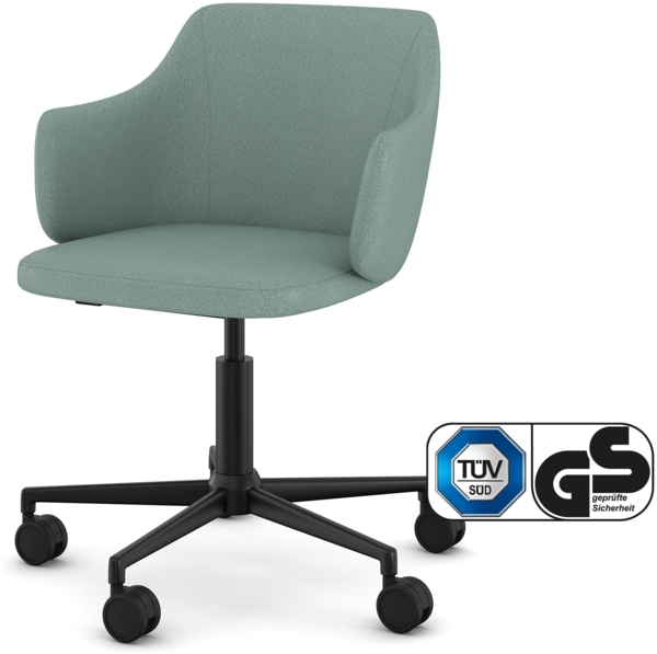 ASSMANN Schalenstuhl Consento Triest gepolstert mit Rollen Grün 56x58x79cm Metall Textil