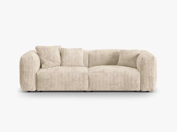 Micadoni Sofa Martina 3-Sitzer Kord Helles Beige