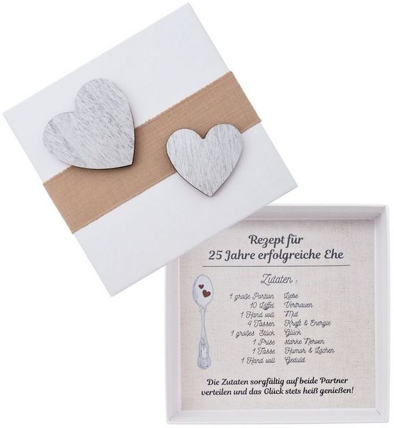 ZauberDeko Geschenkbox Geldgeschenk Verpacken Silberhochzeit Geschenk Rezept für 25 Jahre Ehe